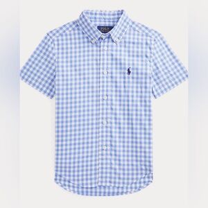 Polo Gingham Poplin Short-Sleeve Shirt NWT